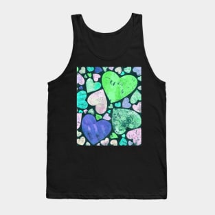 Hearty heart (neon green on black) Tank Top